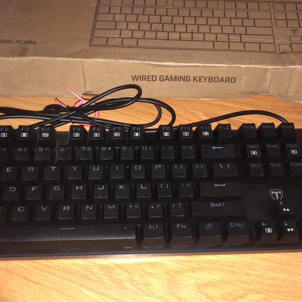 Black Wired Gaming Keyboard with Numeric Pad